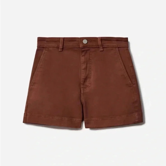 Everlane Pants - Everlane Womens The Cotton Twill Short Rosewood Brown Size 0